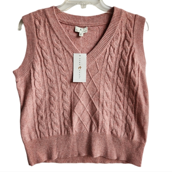 True Craft Sweaters - True Craft Women's Pink V Neck Sweater Vest | Size Small | NWT